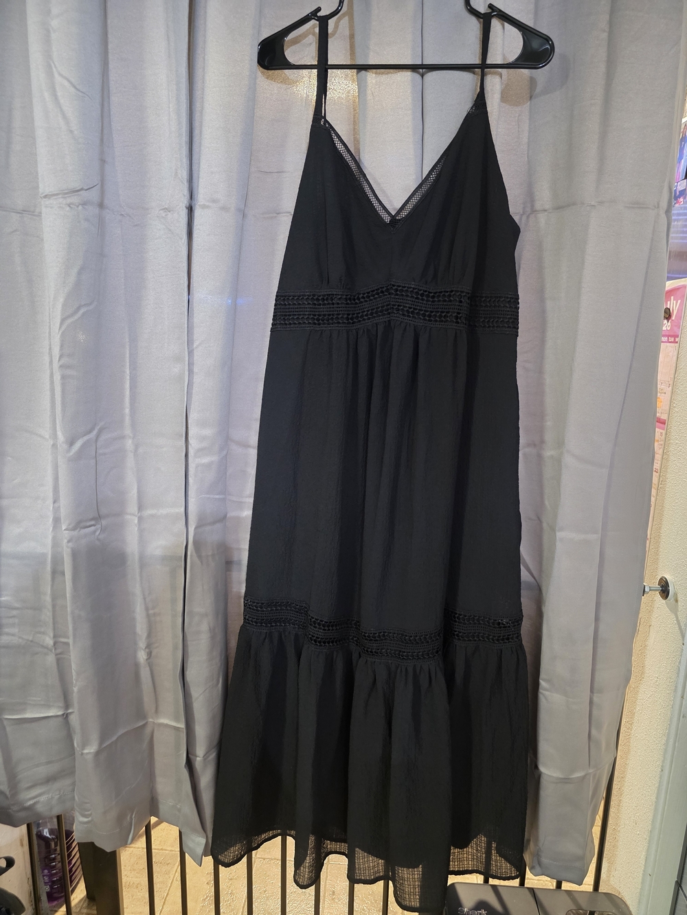 Sofia Vergara XXL Black Women's Spaghetti Strap V-Neck Maxi Dress